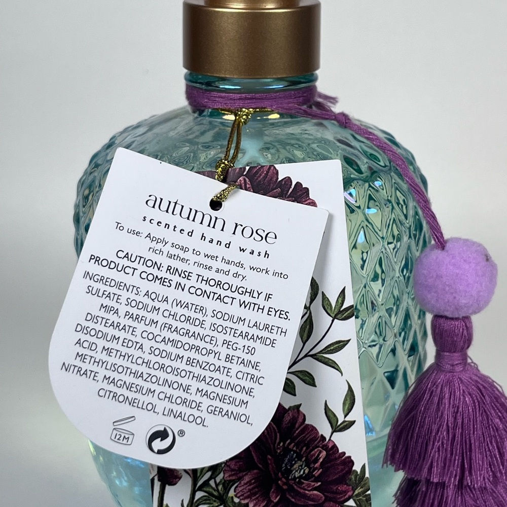 Asquith & Somerset Autumn Rose Hand Wash Glass Bottle - Picture 4 of 4